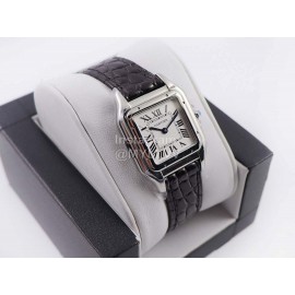 PanthèRe De Cartier Black Leather Strap Square Dial Watch