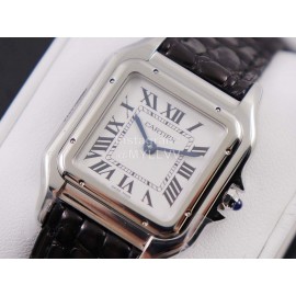 PanthèRe De Cartier Black Leather Strap Square Dial Watch