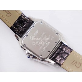 PanthèRe De Cartier Black Leather Strap Square Dial Watch