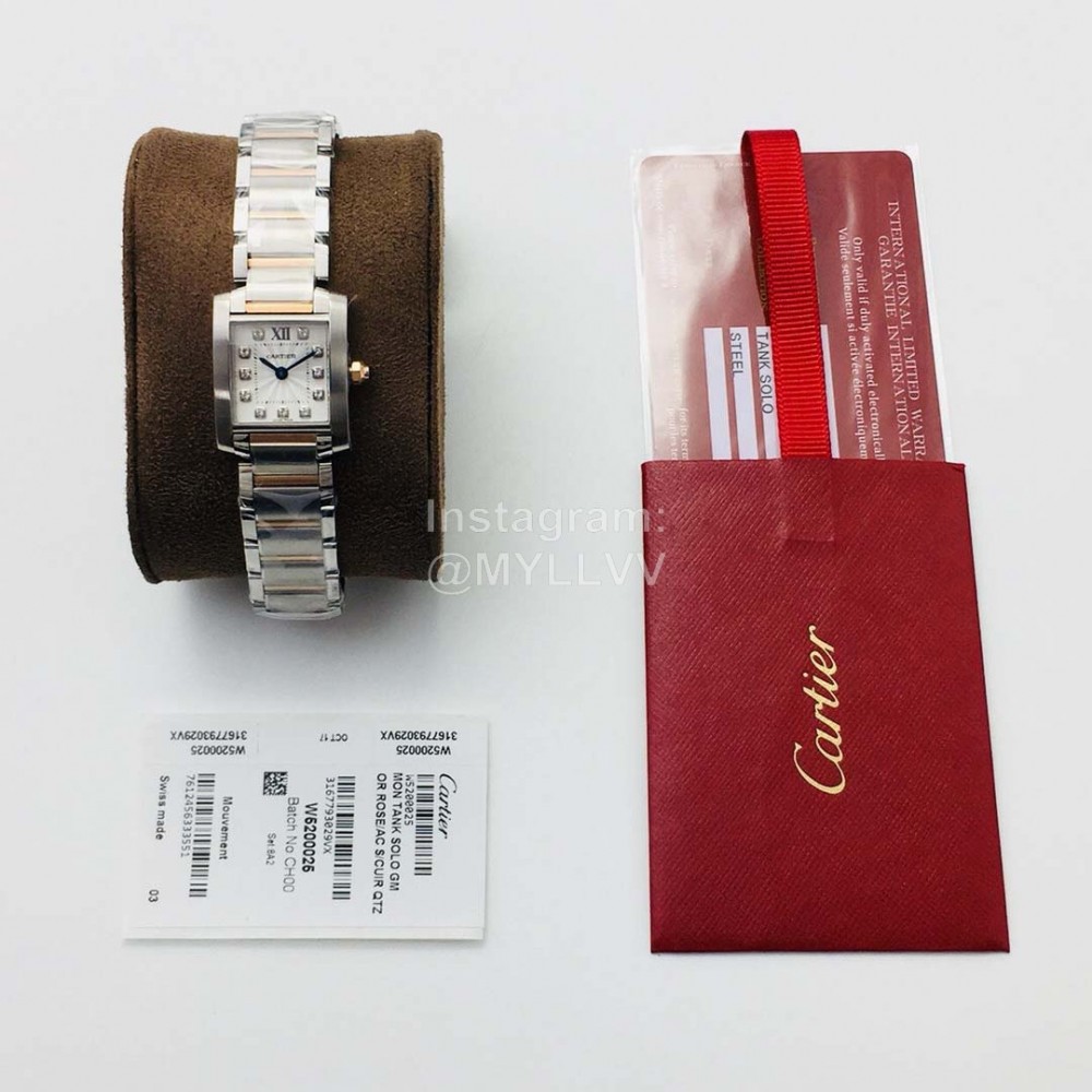 Cartier 8848 Factory Steel Strap Quartz Watch For Women White