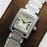 Cartier 8848 Factory Steel Strap Diamond Quartz Watch For Women Beige