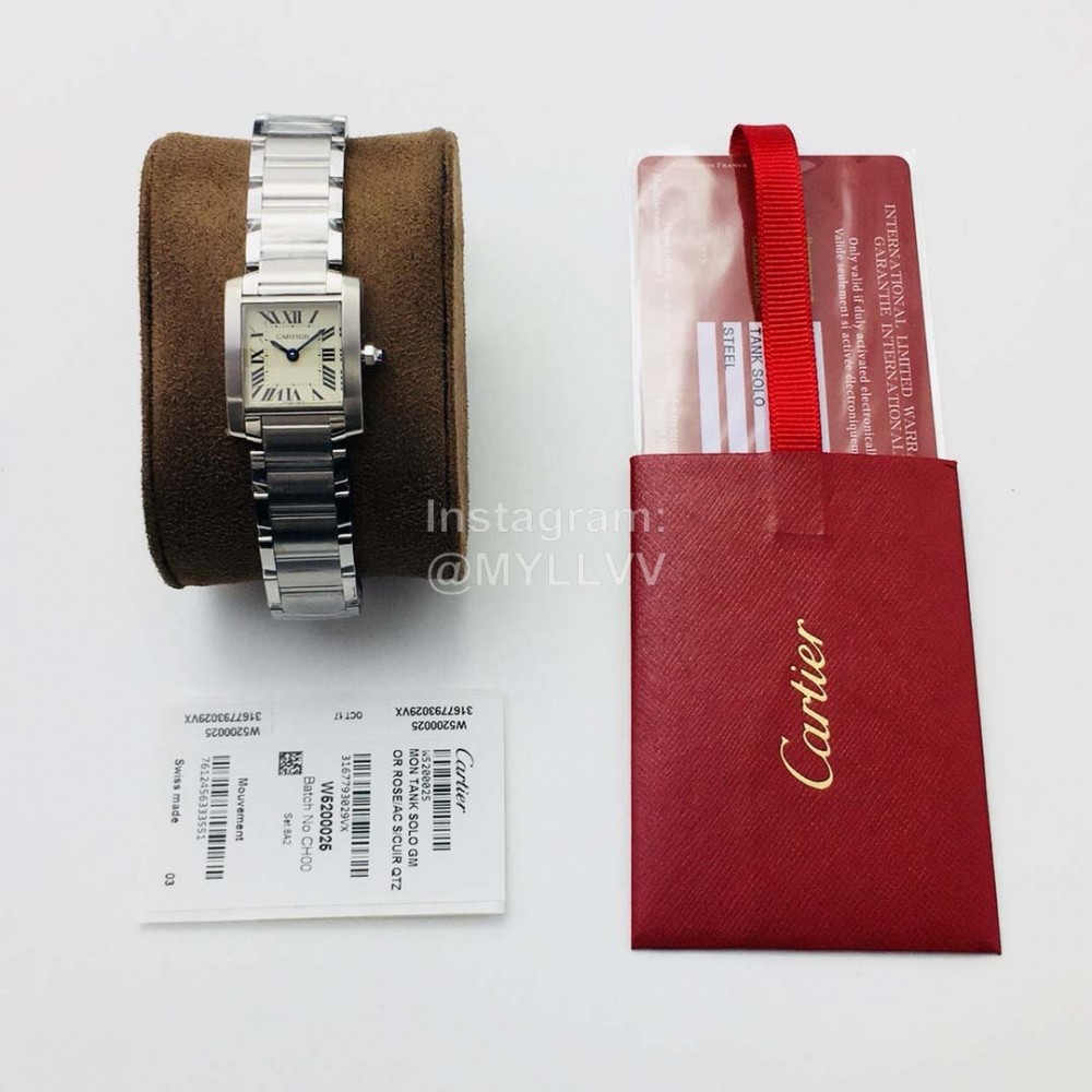 Cartier 8848 Factory New Steel Strap Quartz Watch For Women