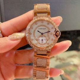 Ballon Bleu De Cartier Diamond 36mm Dial Watch Gold