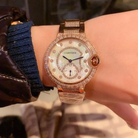 Ballon Bleu De Cartier Diamond 36mm Dial Watch Gold