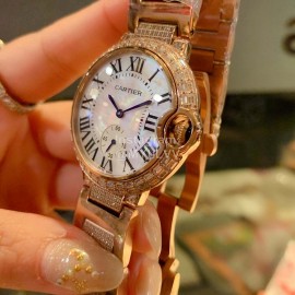 Ballon Bleu De Cartier Diamond 36mm Dial Watch Rose Gold