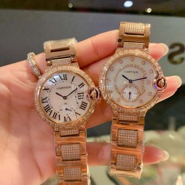 Ballon Bleu De Cartier Diamond 36mm Dial Watch Rose Gold