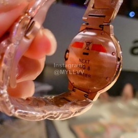 Ballon Bleu De Cartier Roman Numeral Dial Diamond Gold Watch