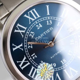 Cartier Classic Roman Numeral Dial Steel Strap Watch Black