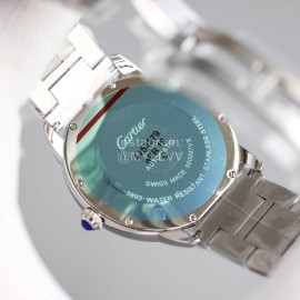 Cartier Classic Roman Numeral Dial Steel Strap Watch Black