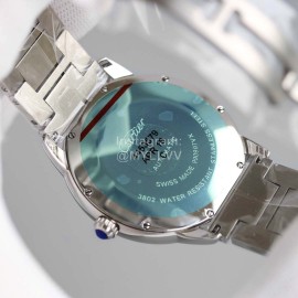 Cartier Classic Roman Numeral Dial Steel Strap Watch White