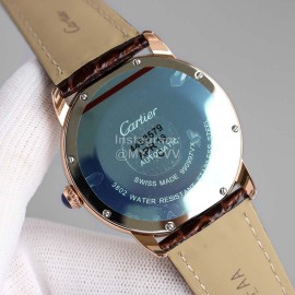 Cartier Classic Roman Numeral Dial Leather Strap Watch White