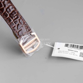 Cartier Classic Roman Numeral Dial Leather Strap Watch White