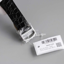 Cartier Classic Roman Numeral Dial Leather Strap Watch Black