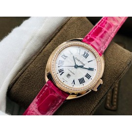 Cartier Eg Factory 316l Refined Steel Diamond Watch Rose Red