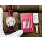 Cartier Eg Factory 316l Refined Steel Diamond Watch Wine Red