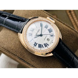 Cartier Eg Factory 316l Refined Steel Diamond Watch Black