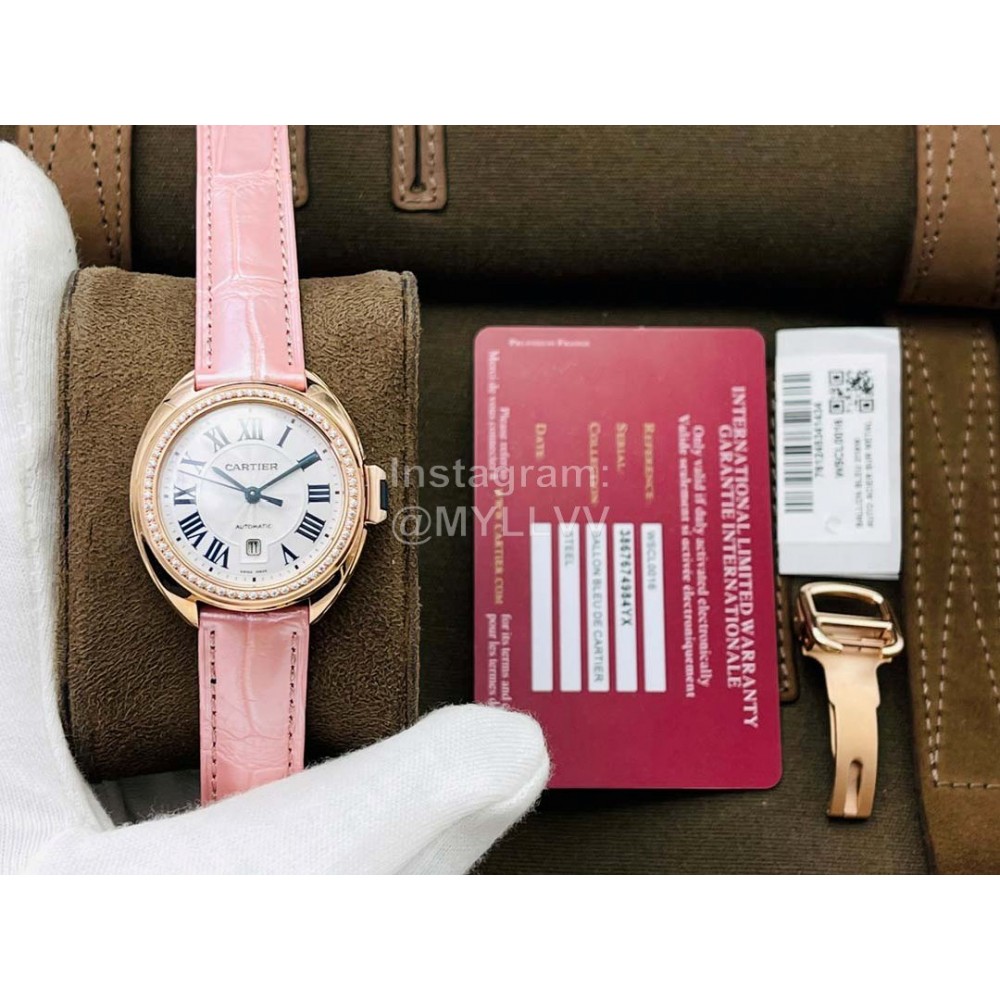 Cartier Eg Factory 316l Refined Steel Diamond Watch Pink