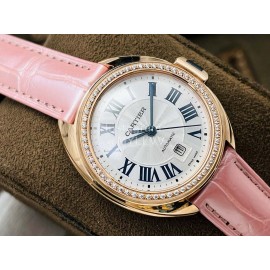 Cartier Eg Factory 316l Refined Steel Diamond Watch Pink