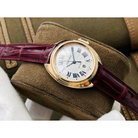 Cartier Eg Factory 316l Refined Steel Watch Wine Red