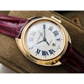 Cartier Eg Factory 316l Refined Steel Watch Wine Red