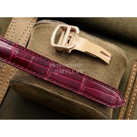 Cartier Eg Factory 316l Refined Steel Watch Wine Red