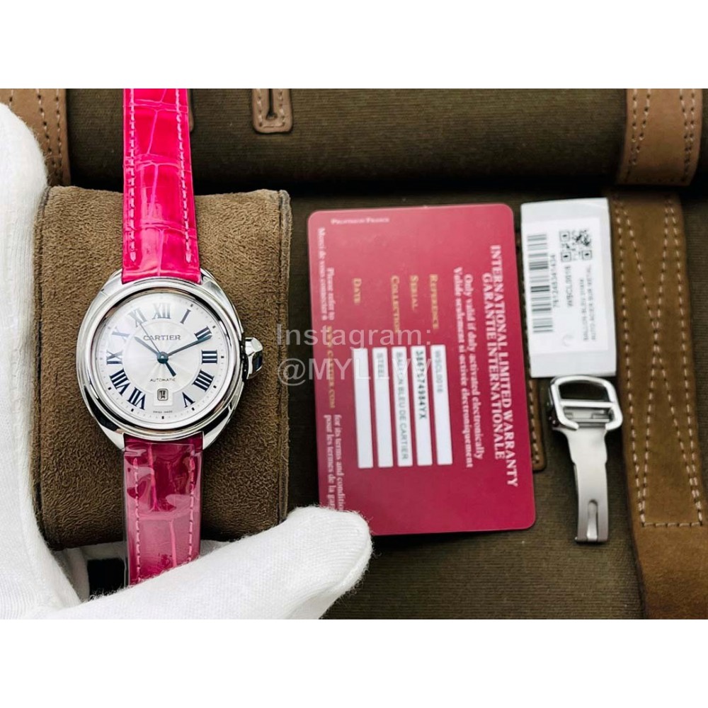 Cartier Eg Factory New 316l Refined Steel Watch Rose Red