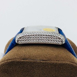 Cartier Eg Factory Tank Anglaise Diamond Dial Watch Blue