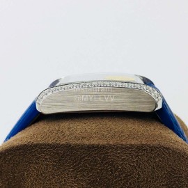 Cartier Eg Factory Tank Anglaise Diamond Dial Blue Strap Watch