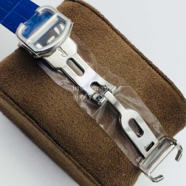 Cartier Eg Factory Tank Anglaise Diamond Dial Blue Strap Watch