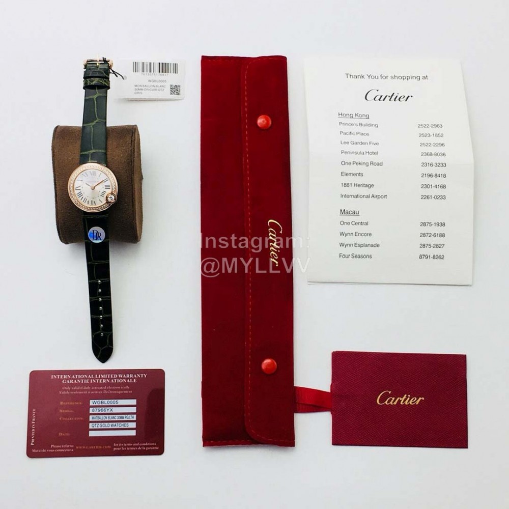 Ballon Blanc De Cartier Dr Factory Diamond Dial Watch