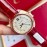 Cartier Diamond Time Scale Leather Strap Watch Red
