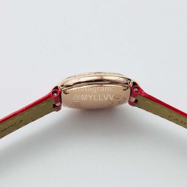 Cartier Dr Factory Roman Numeral Dial Leather Strap Diamond Watch