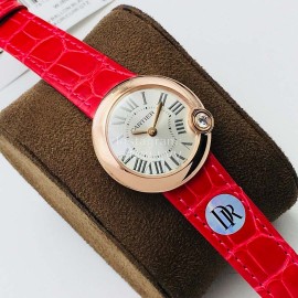 Cartier Dr Factory Roman Numeral Dial Leather Strap Watch