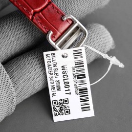 Cartier Classic Black Roman Numeral Dial Leather Strap Watch