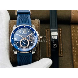 Calibre De Cartier Eg Factory Luminous Calendar Blue Watch