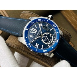 Calibre De Cartier Eg Factory Luminous Calendar Nylon Strap Watch Blue