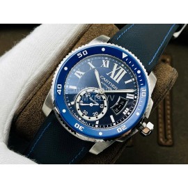 Calibre De Cartier Eg Factory Luminous Calendar Nylon Strap Watch Blue