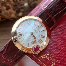 Ballon Blanc De Cartier Leather Strap Watch