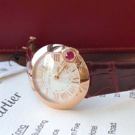 Ballon Blanc De Cartier Leather Strap Watch