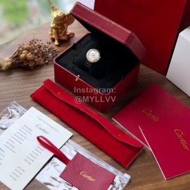 Ballon Blanc De Cartier Leather Strap Diamond Watch