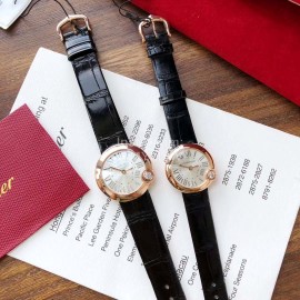 Ballon Blanc De Cartier Black Leather Strap Watch