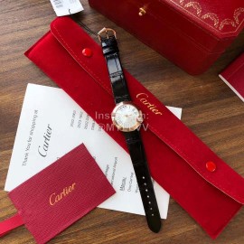 Ballon Blanc De Cartier Black Leather Strap Watch