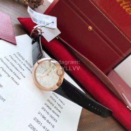 Ballon Blanc De Cartier Black Leather Strap Watch