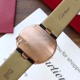 Ballon Blanc De Cartier Black Leather Strap Watch