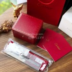 Ballon Blanc De Cartier Leather Strap Diamond Watch Gray