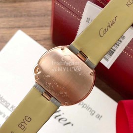 Ballon Blanc De Cartier Leather Strap Diamond Watch Gray