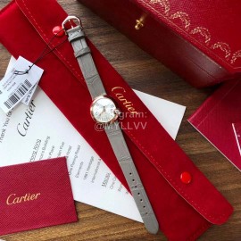 Ballon Blanc De Cartier Leather Strap Watch Gray