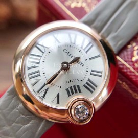Ballon Blanc De Cartier Leather Strap Watch Gray