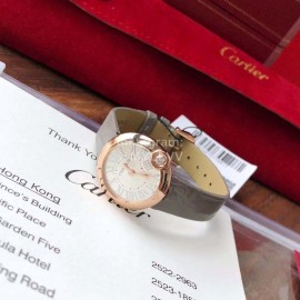 Ballon Blanc De Cartier Leather Strap Watch Gray