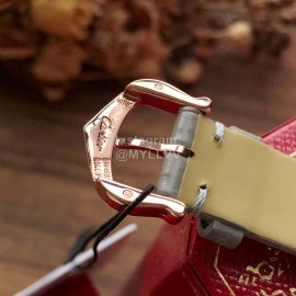 Ballon Blanc De Cartier Leather Strap Watch Gray